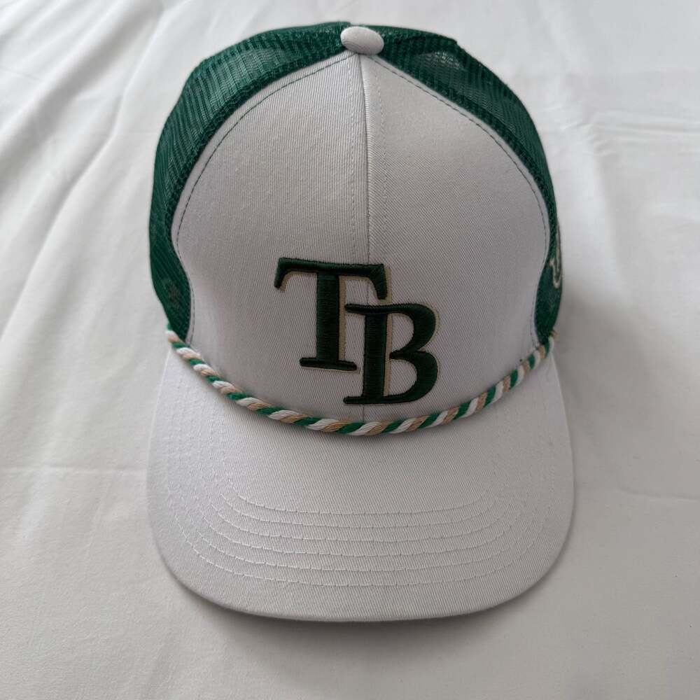 Tampa Bay Rays Trucker Hat Rope Snapback Green White Retro Mesh Cap TB